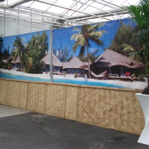 Foto van Decordoek Tropische Huizen Strand (2 delen) prijs per deel
