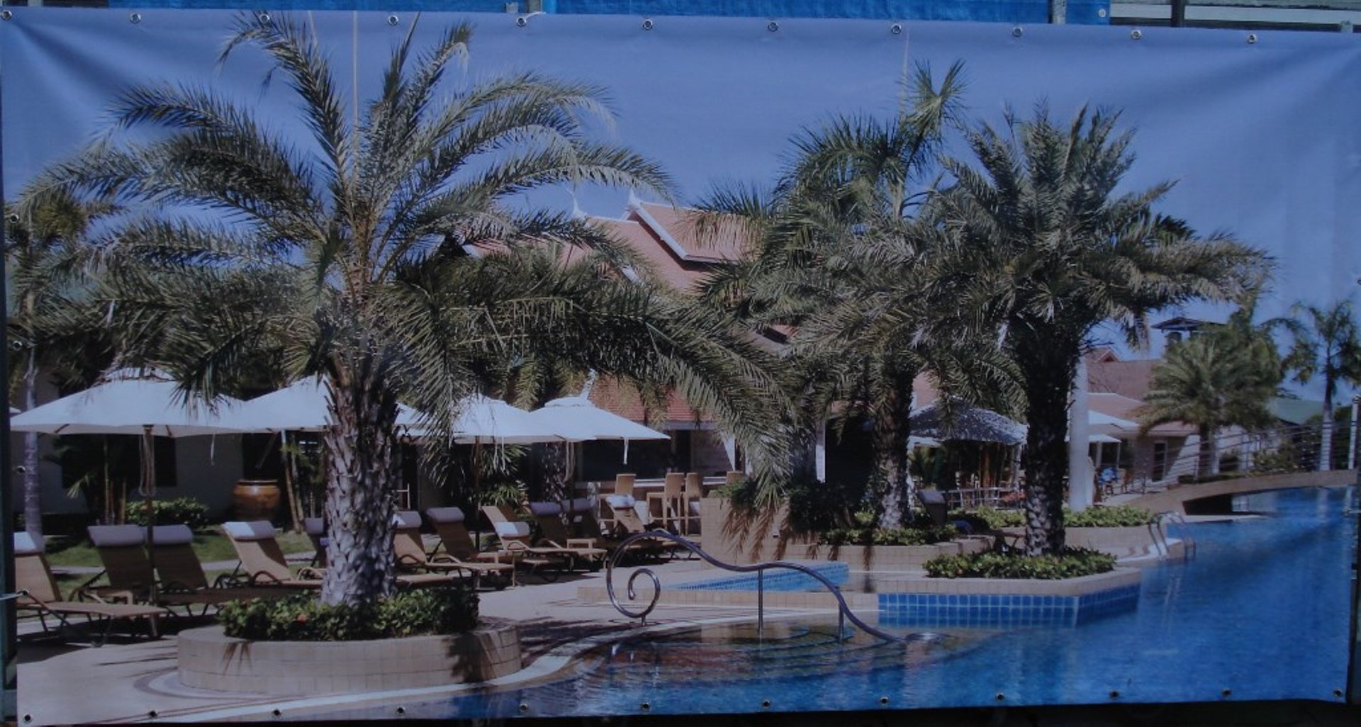 82_Decordoek_Tropisch_Zwembad_340_x_175_cm_bxh Foto van Decordoek Tropisch Zwembad